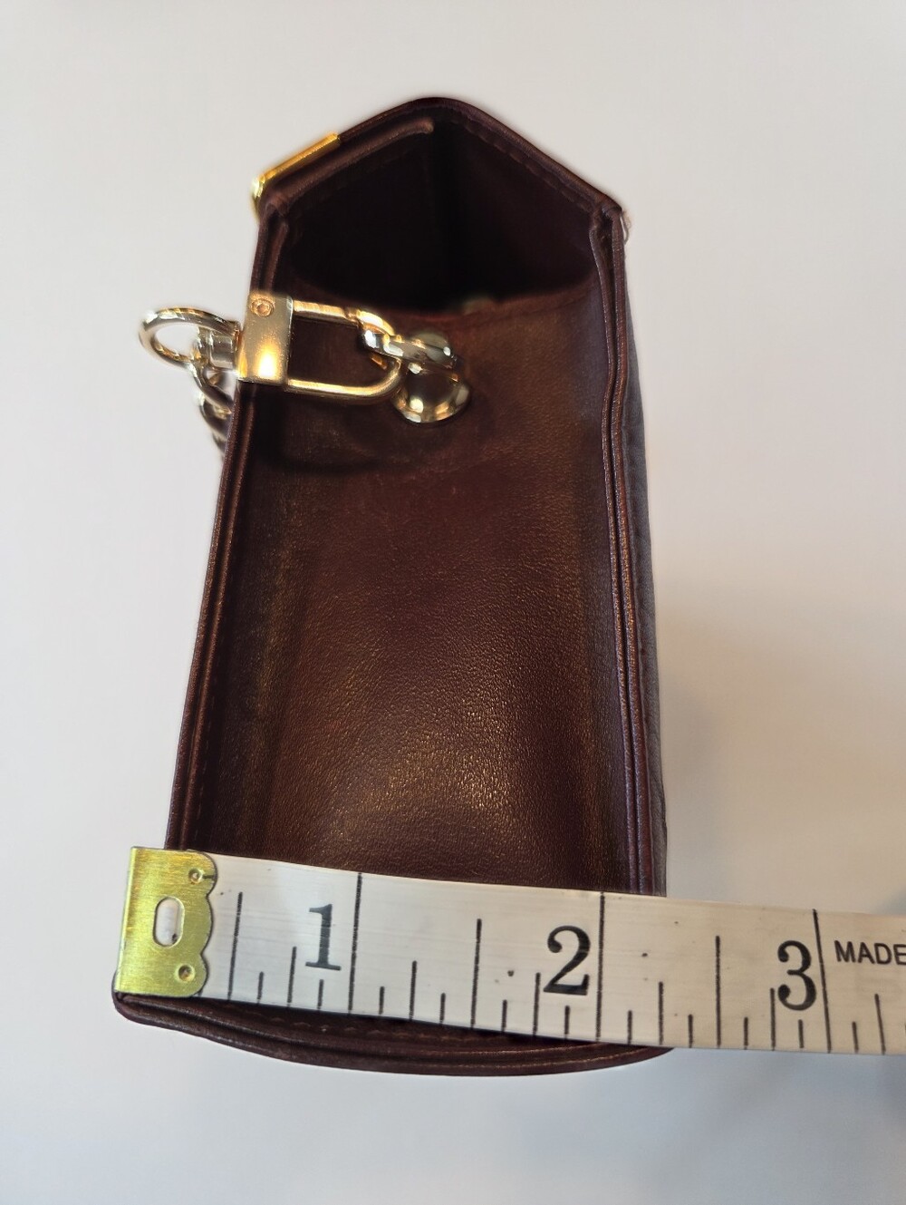 Cartier Must De Cartier Burgundy Leather Chain Pouch with Gold Trim Modified-COA - Picture 9 of 11